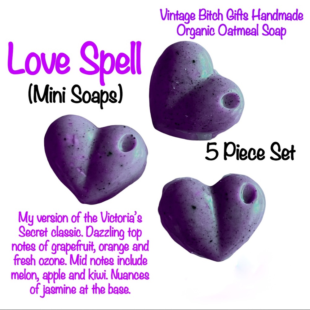 VintageBitch Gifts Handmade Love Spell Organic Oatmeal Mini Soaps